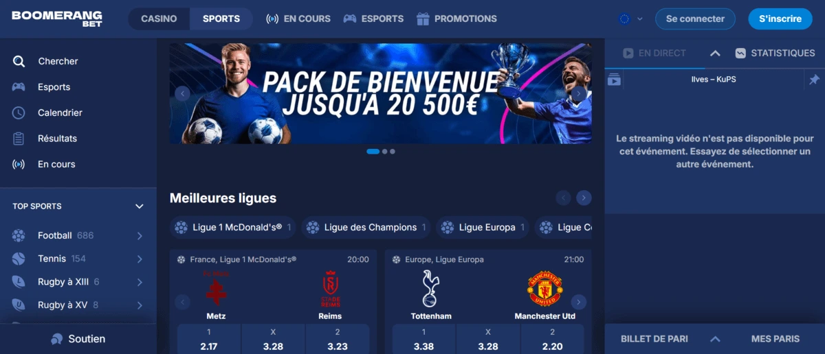 Paris Wimbledon en ligne sur Boomerang Bet